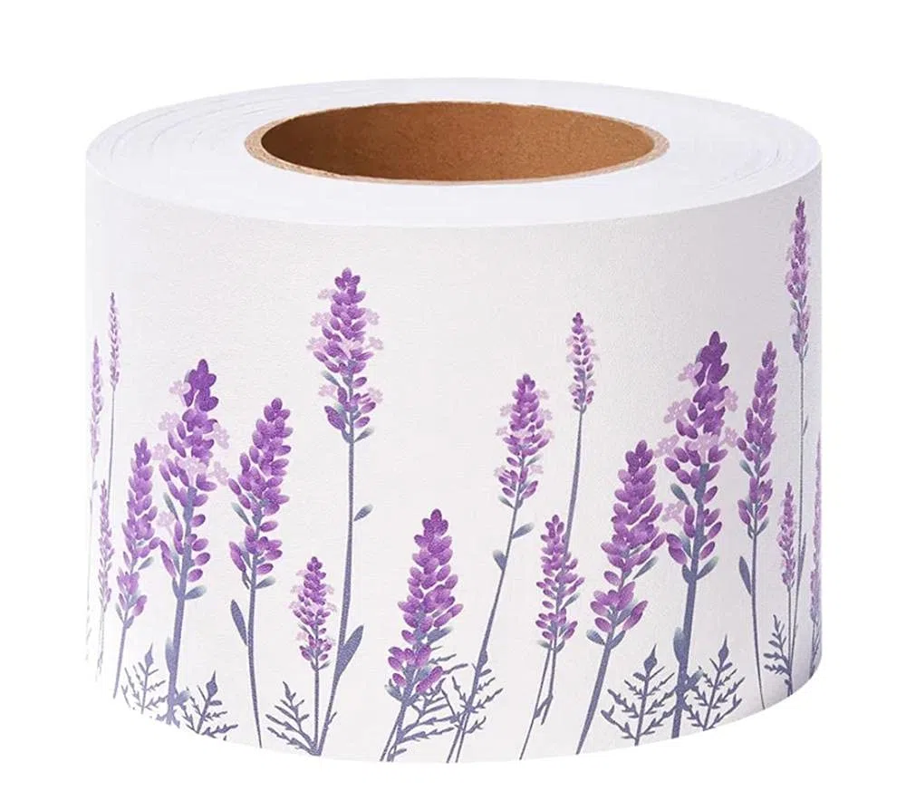 Frises Papier Peint Lavande violette 10 X 1000cm Moulure Murale Autocollant Murals Adhesif Murale Plinthe Adhesive PVC