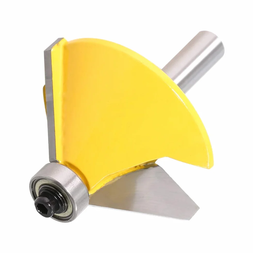 Embout de routeur de 45 degrés pour chanfrein/biseau avec arbre de 8 mm, fraise à chanfrein pour rainure, fraise à rainure pour routeur, outil de découpe du bois avec roulement à billes