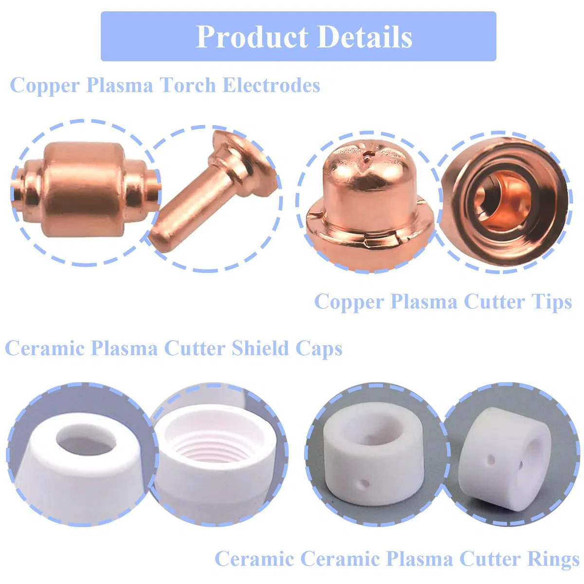 Lot de 40 Électrodes de Buse de Découpeur Plasma PT-31 Consommables pour CUT40 CUT50D CT312(Standard)