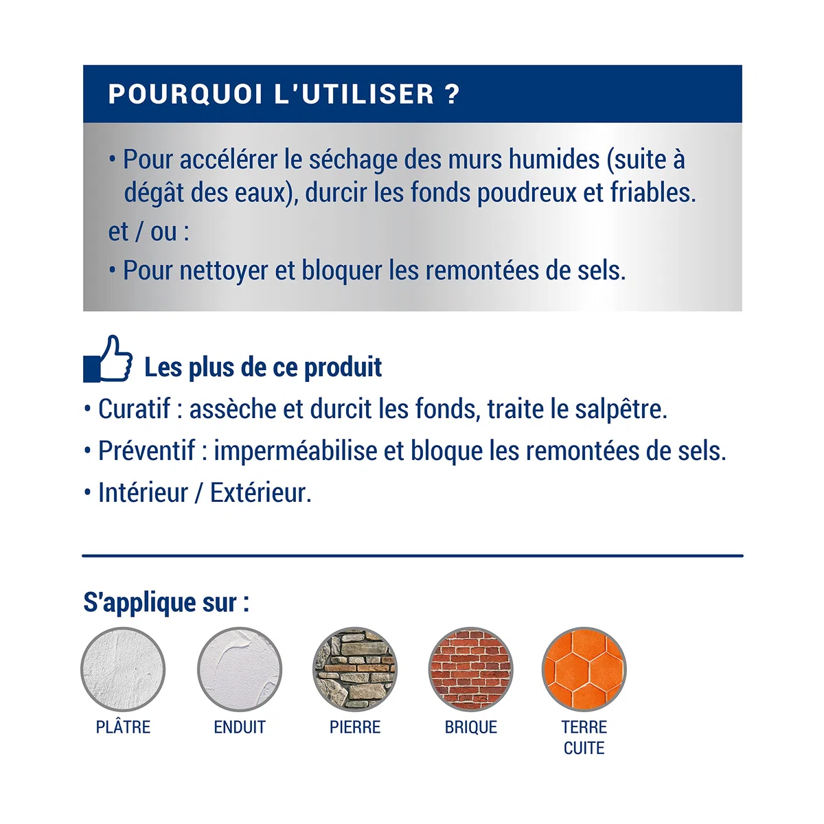 RIPOLIN -Traitement Murs Humides et Salpêtre - Intérieur & Extérieur - Nettoie, Assèche et Fixe les Fonds Poudreux - Haute Protection - Microporeux & Sans Rinçage - 0,75L - Incolore