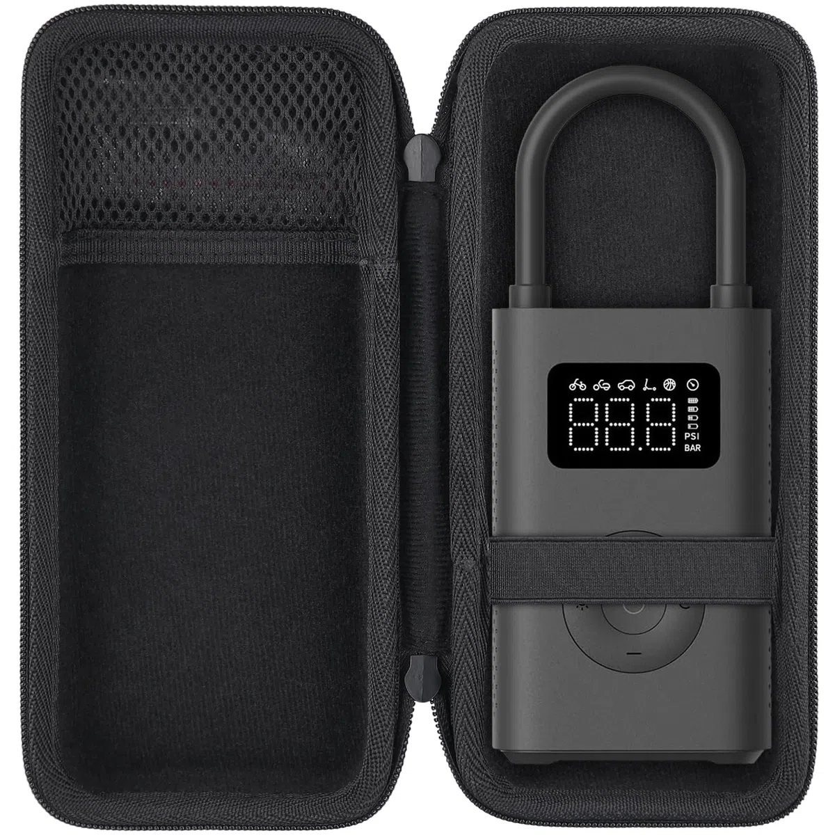 Aenllosi Étui Rigide Compatible avec Xiaomi Mi Mijia Compresseur à Air Portatif 2 nd,Le sac en Filet Peut Contenir le Adaptateur de Valve(Étui Uniquement)
