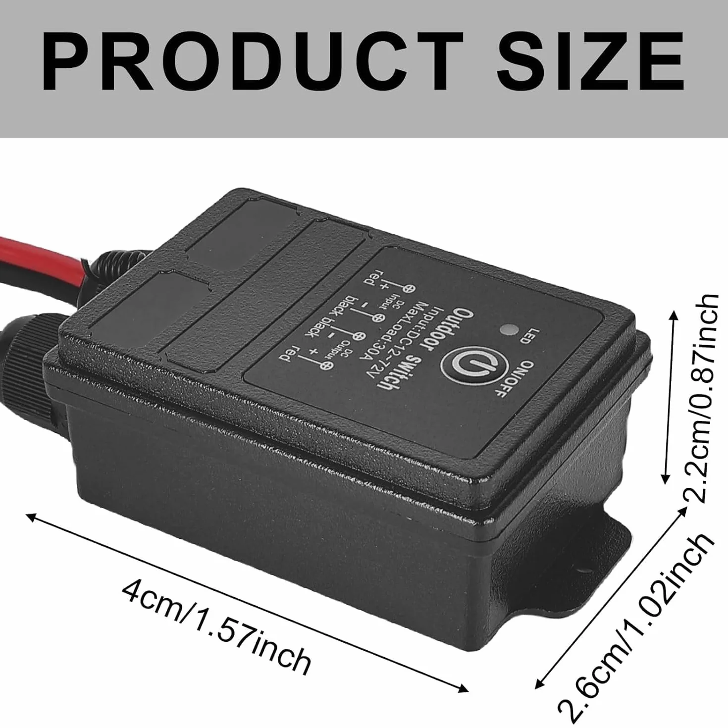 GBKDQQ Interrupteur à distance, interrupteur sans fil 12 V, DC12 V ~ 72 V 30 A, relais à distance, 100 ~ 3000 m de long interrupteur sans fil avec télécommande pour portes de garage, motos, alarme