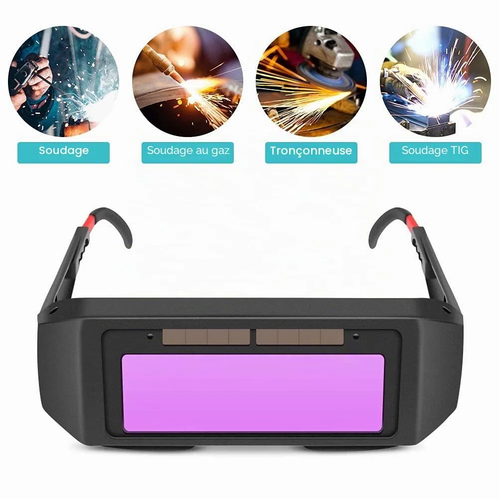 Lunettes de Soudure, Masque de Soudeur Automatique, Auto-assombrissantes Solaires Lentilles TIG MIG Lunettes Soudeur pour Protection des Yeux