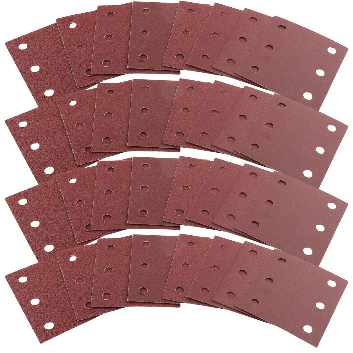 80 Pièces Papier Abrasif pour Ponceuse Rectangulaire 115 x 101mm 40 60 80 100 120 180 240 320 6 Trous Papier de Verre Compatible avec Makita BO4555 BO4554 BO4561DBO484Z DBO480Z BO4565K BO4565J