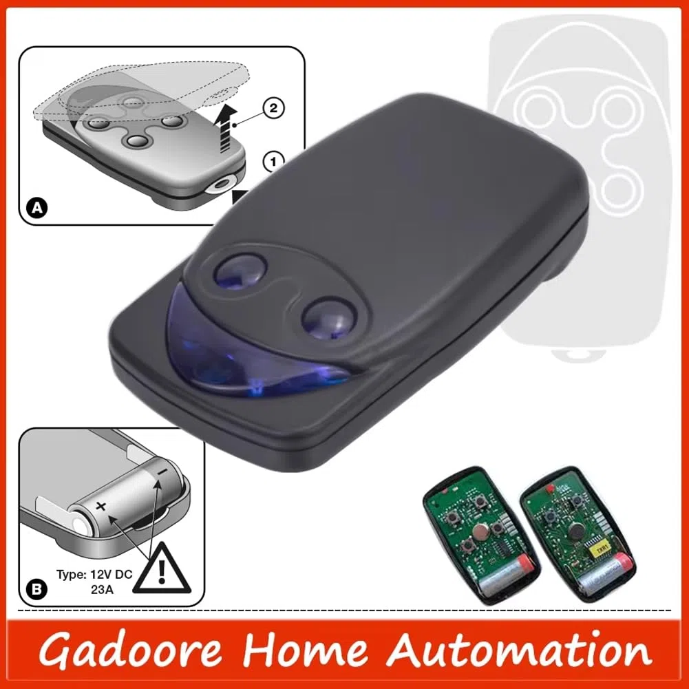 FL04R-S 433MHz Rolling Code Garage Door Remote FLO2R-S Télécommande de Porte de Garage Télécommande de Portail Électrique Télécommande de Porte de Garage -2