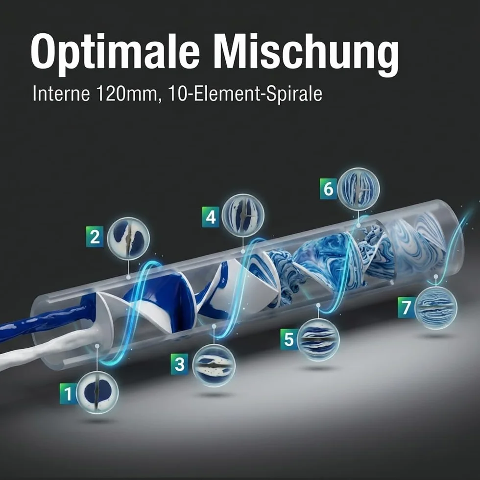 VOOXA Lot de 10 mélangeurs statiques de qualité supérieure pour mortier composite, en plastique, compatible avec toutes les cartouches de mortier d'injection courantes