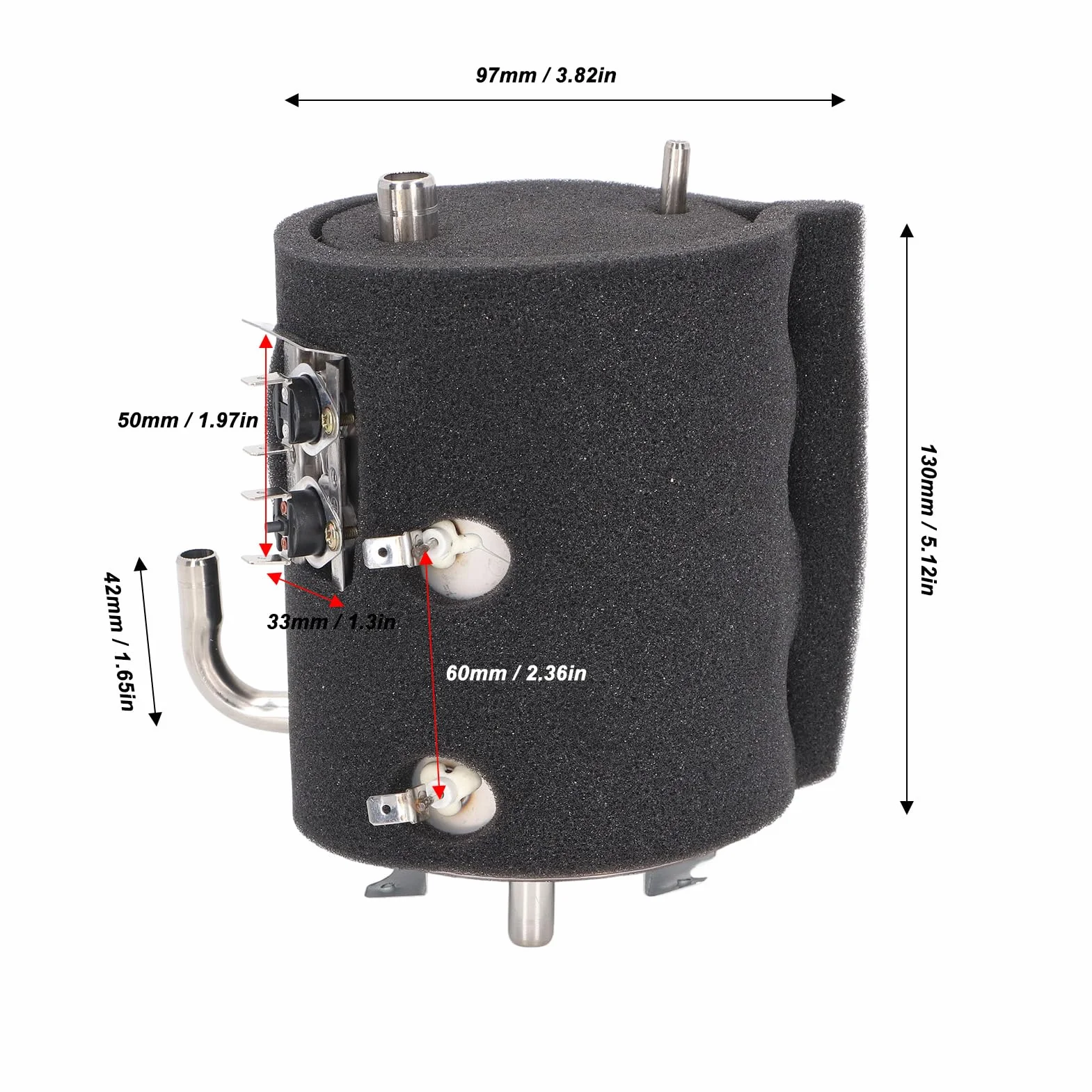 Réservoir Chauffant pour Distributeur D'eau en Acier Inoxydable de 1 L, Fournit de L'eau Chaude à Tout Moment, Taille Compacte et Poids Léger, Facile à Installer, adapté à