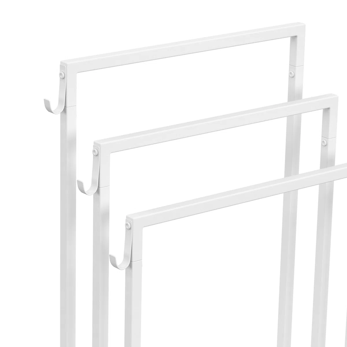 IDMarket - Porte-serviettes sur pied 3 niveaux DALLAS métal blanc design industriel