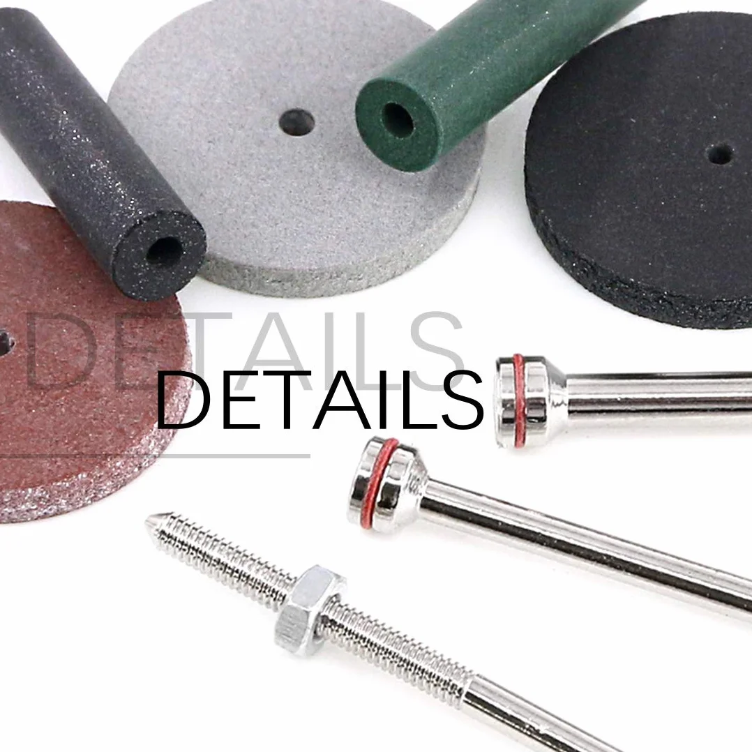 Swpeet Lot de 46 roues de polissage en caoutchouc de silicone, 40 pièces de 4 couleurs mélangées de laboratoire et de particules de polissage + 6 tiges de mandrin parfaits