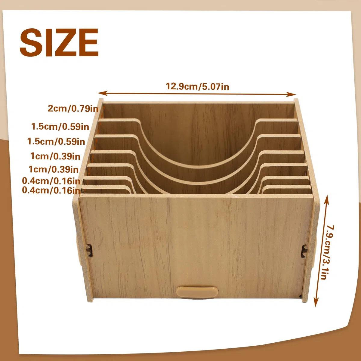 Distributeur de Ruban de Cuivre à 7 Compartiments - Organisateur pour Outils d'Art Vitrail et Bois, Porte-Rubans Washi et Aluminium (12,9 x 7,9 cm) - Support Fourni, Ruban Non Inclus