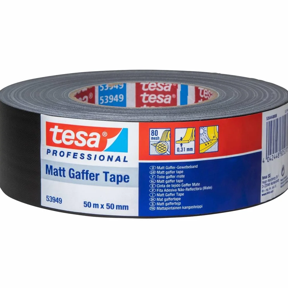 Tesa 53949-00000-02 Ruban adhésif toilé 50 m x 50 mm Noir Mat