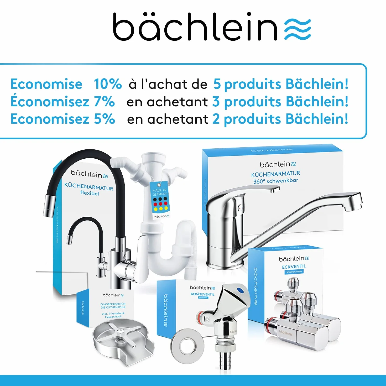 Bächlein Valve universelle auto-étanche pour machine avec clapet anti-retour, valve à siège incliné