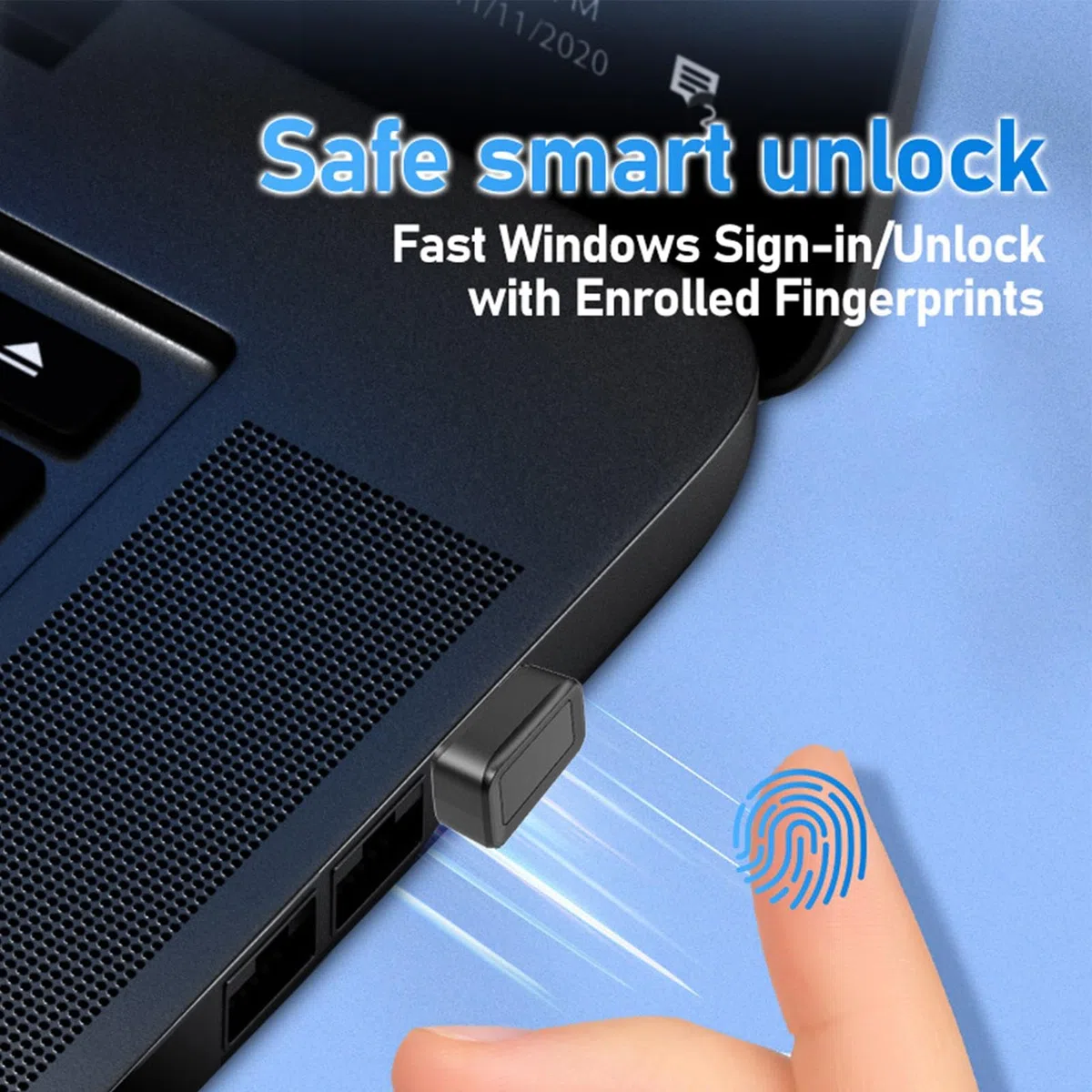 USB Fingerprint Reader-Fingerprint Reader PC, Clé de sécurité Fingerprint | Enregistrement de périphériques de sécurité Rapide, Scanner Tactile biométrique à 360 degrés pour Ordinateur Portable PC