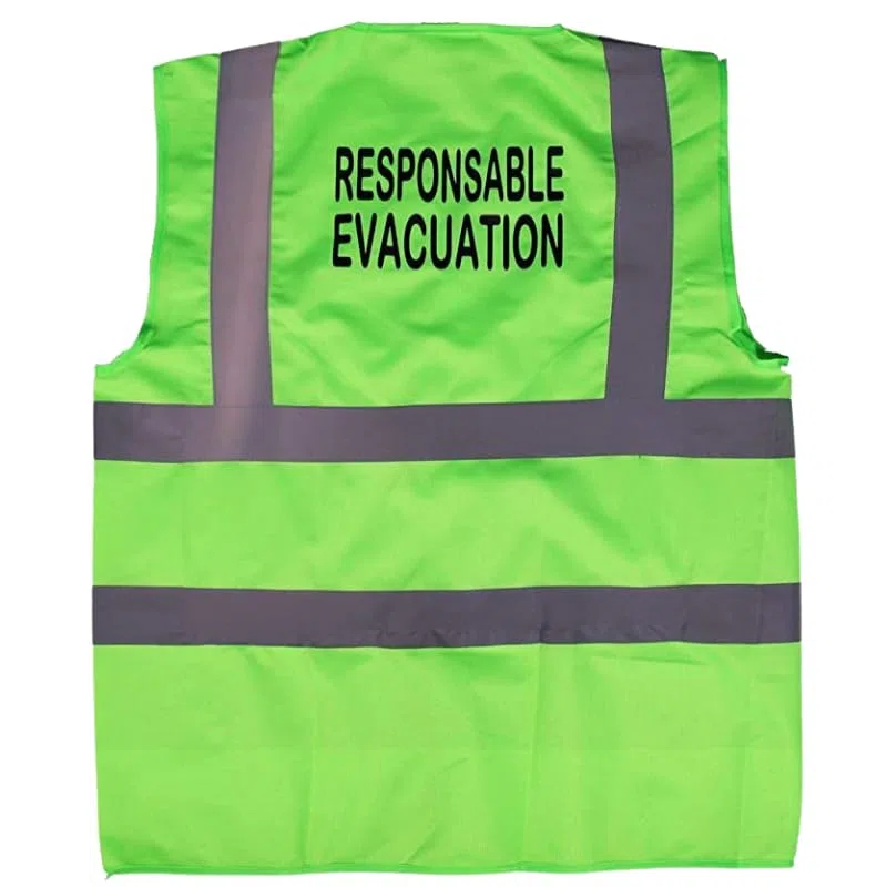 Gilet de sécurité Lime marquage dos Responsable Évacuation (L)