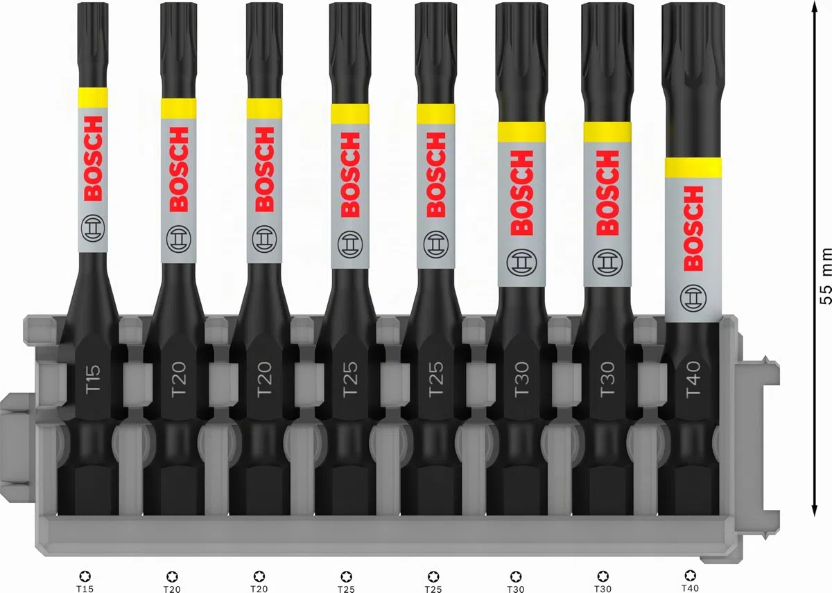 Bosch 8x Embout PRO Torx Impact (170 x 120 mm, Professional Accessoire Visseuse, Visseuse)