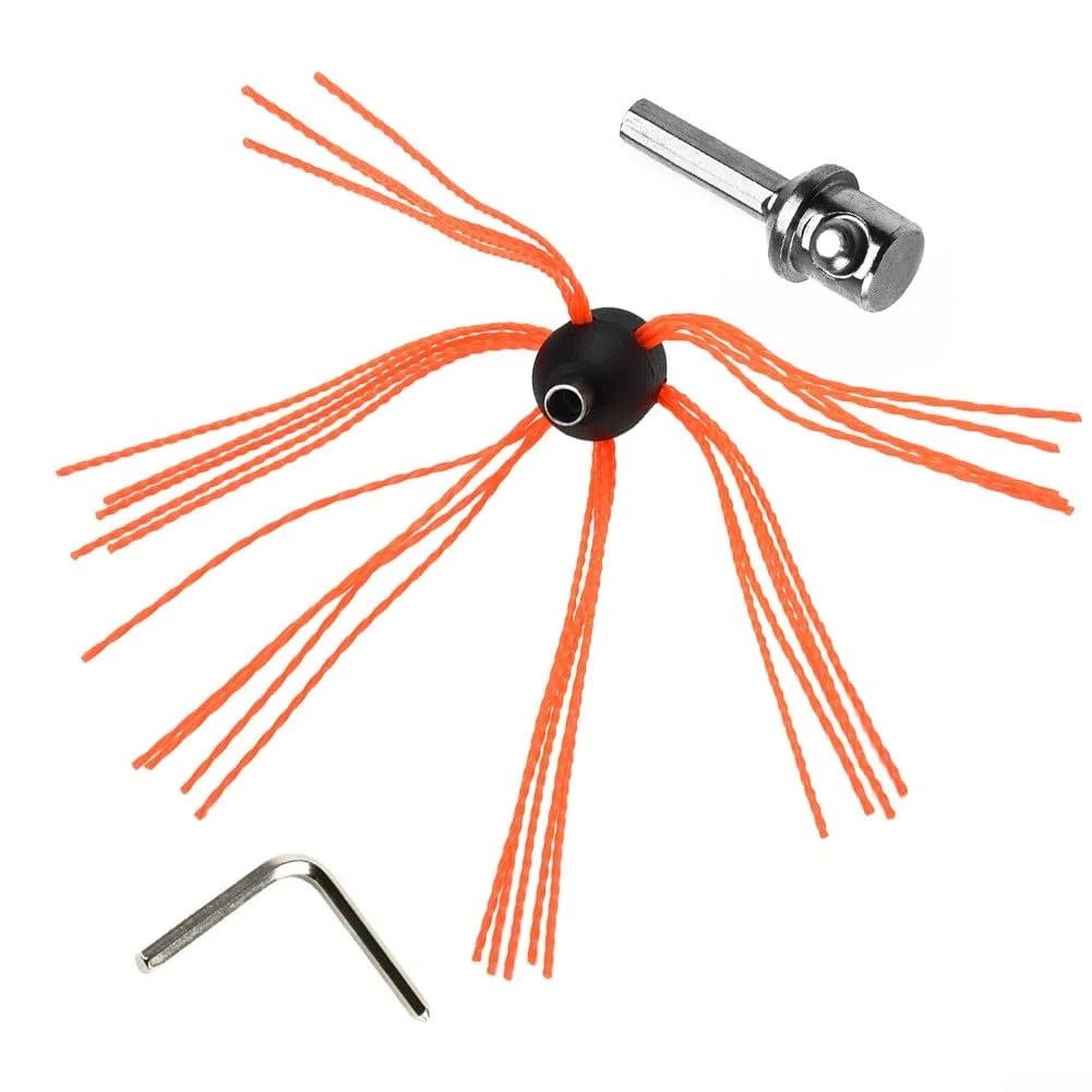 Brosse de ramonage – Kit de ramonage flexible, tête de brosse de ramonage, tiges de ramonage facile à connecter avec adaptateur de mandrin de perceuse et clé hexagonale