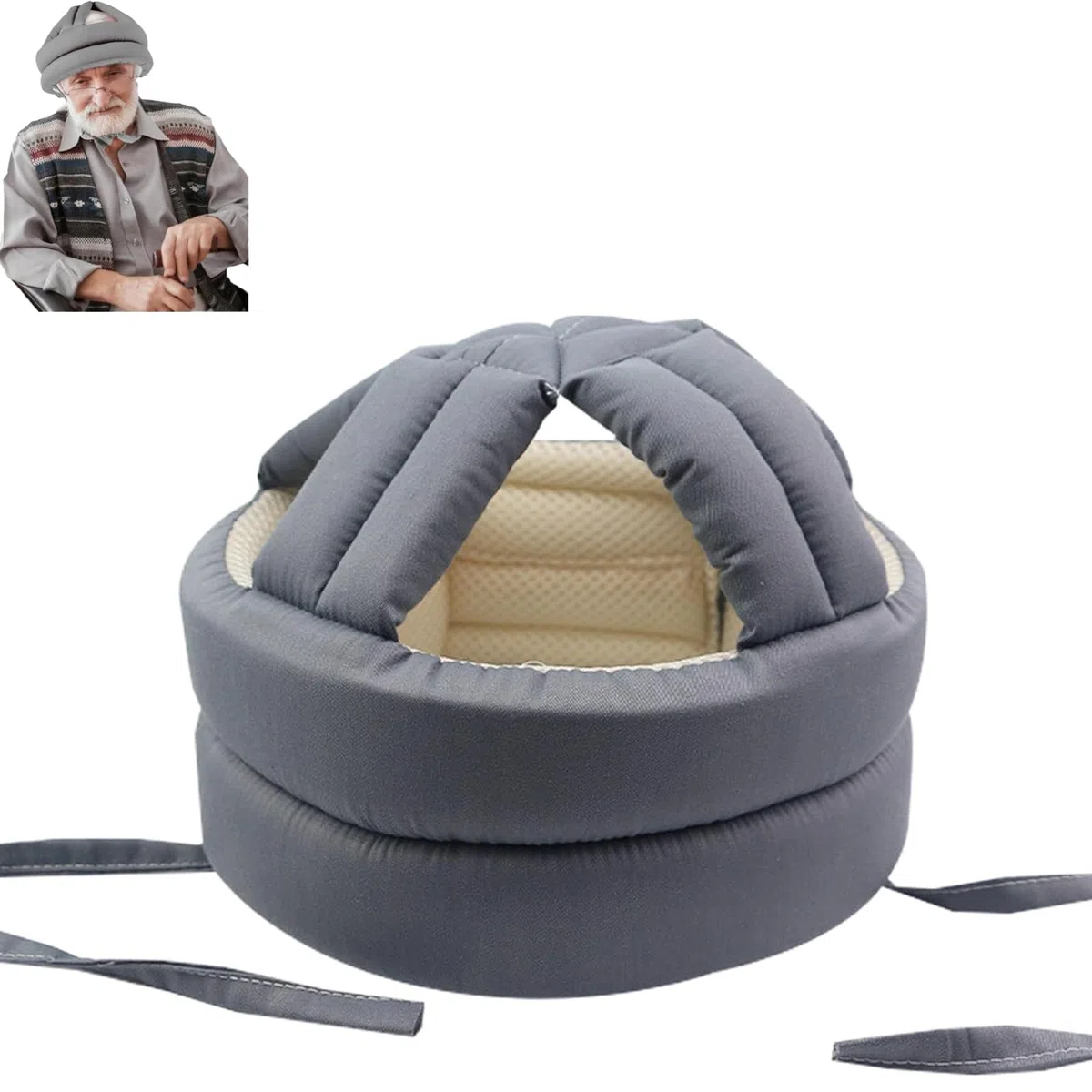 Casque De Protection Épais Souple Et Réglable Respirant pour Personnes Âgées, Casque De Sécurité Anti-Chute pour Tête De Personne Âgée, Protecteur De Tête pour Adulte