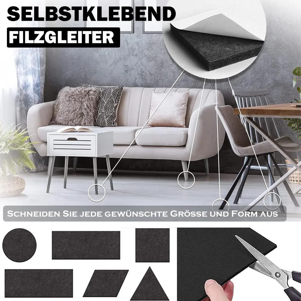 Feutrine Noire Autocollante, 40x200cm Rouleau Feutrine Adhesive,Tissu Feutre Epaisse 2mm,Feutrine autocollante pour Doublure de Boîte, Cadre Photo, Pied de Chaise, DIY, Halloween