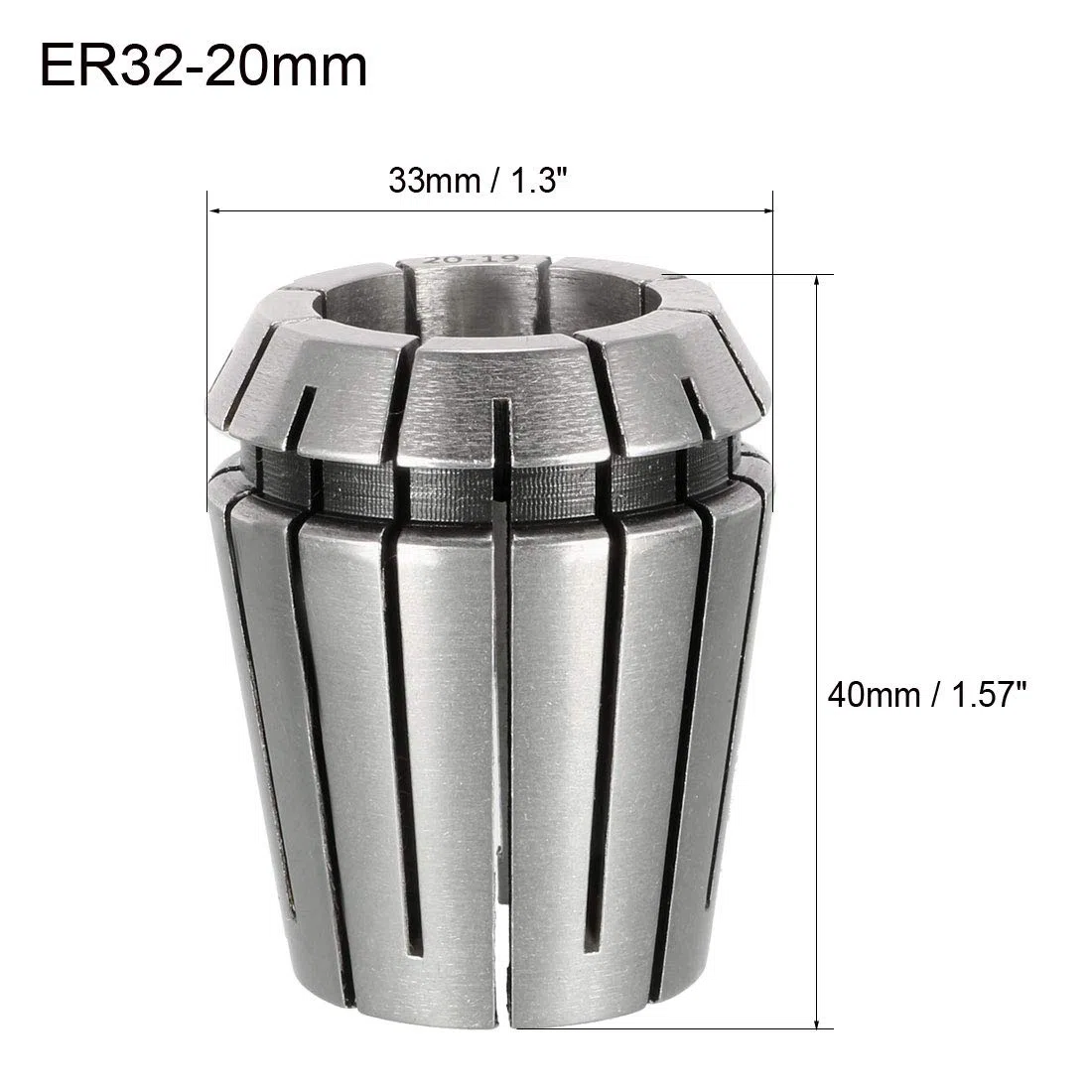 sourcing map Mandrin Ressort Serrage Pince Serrage Ressort Collet ER32 20mm Pour machine gravure CNC outil tour fraiseuse