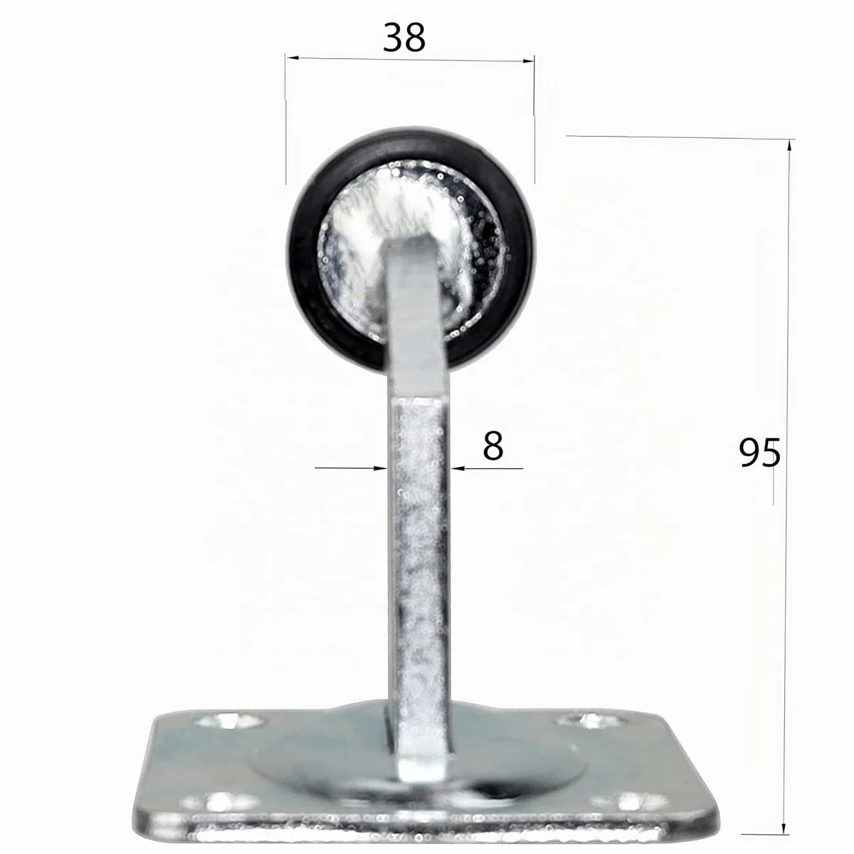 Butoir de porte avec butée en caoutchouc - 100 x 80 mm - Pour portails roulants, portails battants et portes lourdes - Butée de sol - Butoir de porte blanc - KeyMet