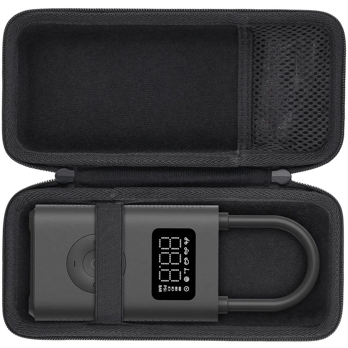 Aenllosi Étui Rigide Compatible avec Xiaomi Mi Mijia Compresseur à Air Portatif 2 nd,Le sac en Filet Peut Contenir le Adaptateur de Valve(Étui Uniquement)