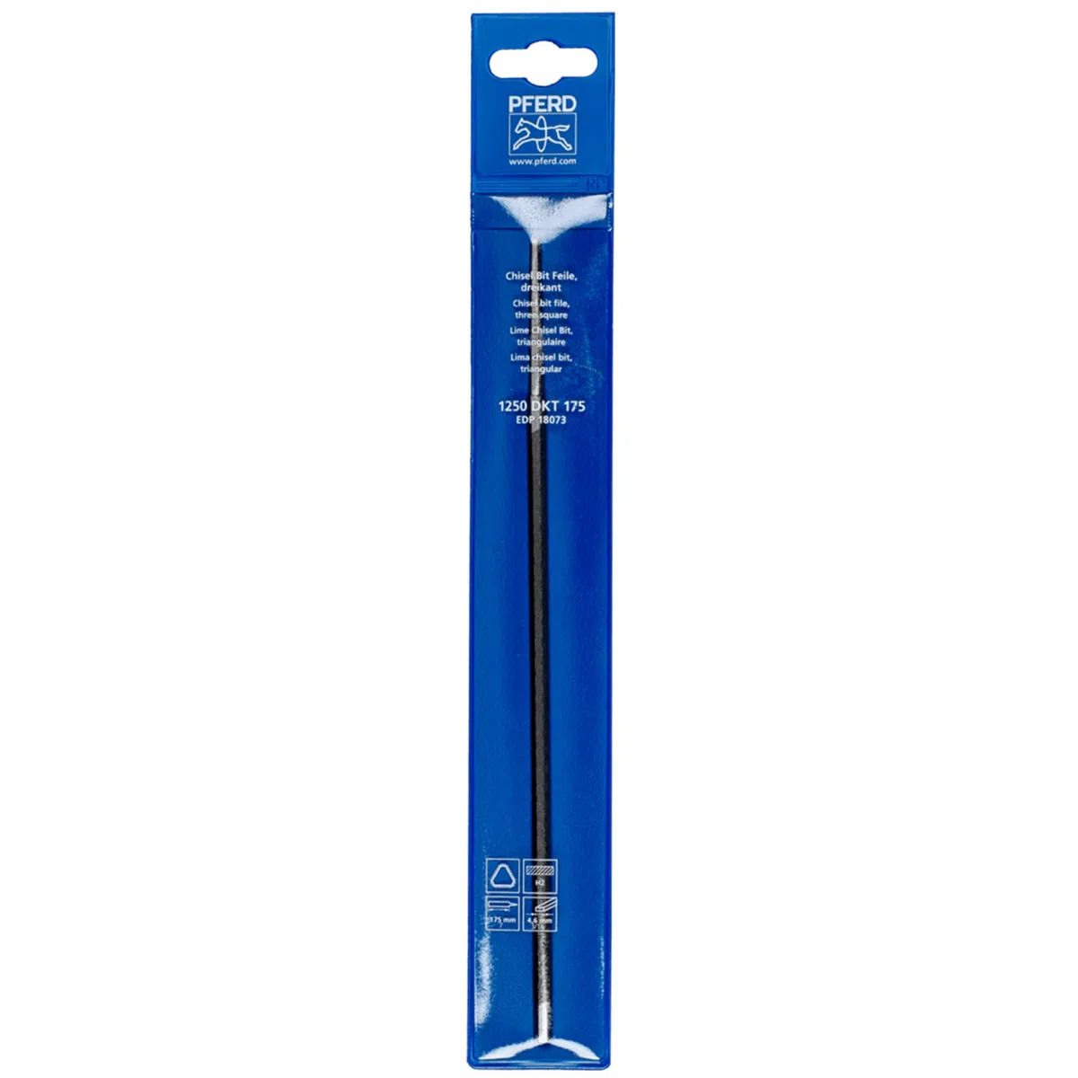 PFERD Chisel 18801226 Lime triangulaire Longueur 175 mm Coupe 2 dans un sac en plastique pour réparer et affûter les chaînes de tronçonneuse à dents carrées