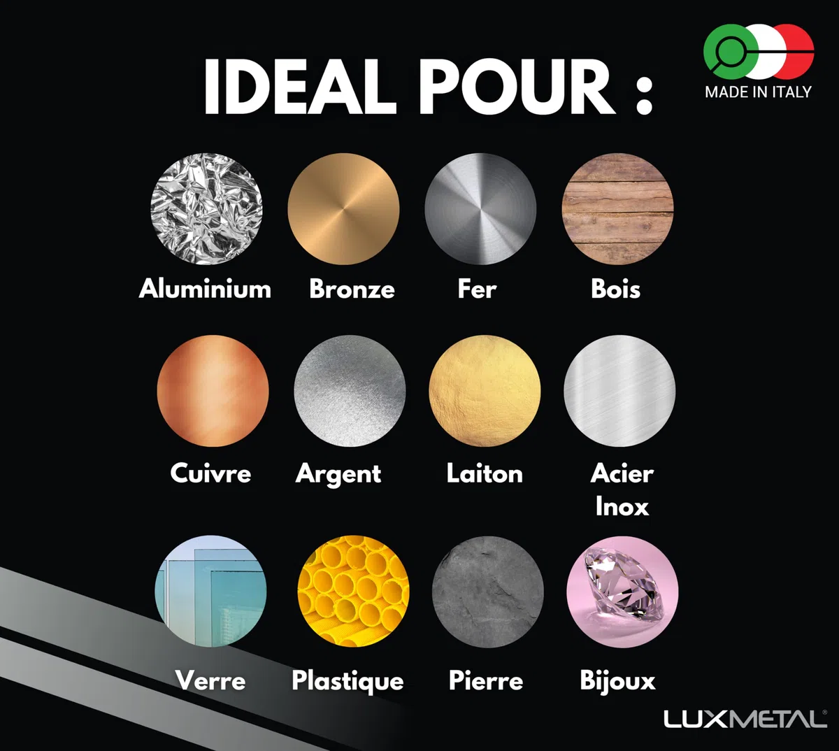 Lux Metal - Pate A Polir Abrasive Super Hard Blanc 1 kg De Polissage Metal Acier Inox Alu Lustrage Aluminium Efface Rayures Bronze Fer Pour Metaux Laiton Nettoyage Cuivre Or Argent Polish Couteau