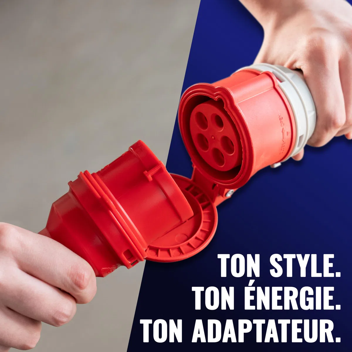 Poppstar Adaptateur CEE 45 cm IP44 comme Accessoire Voiture électrique (fiche Schuko : Type E+F/Prise CEE Femelle 16A, 5 Broches), H07RN-F 3G2.5