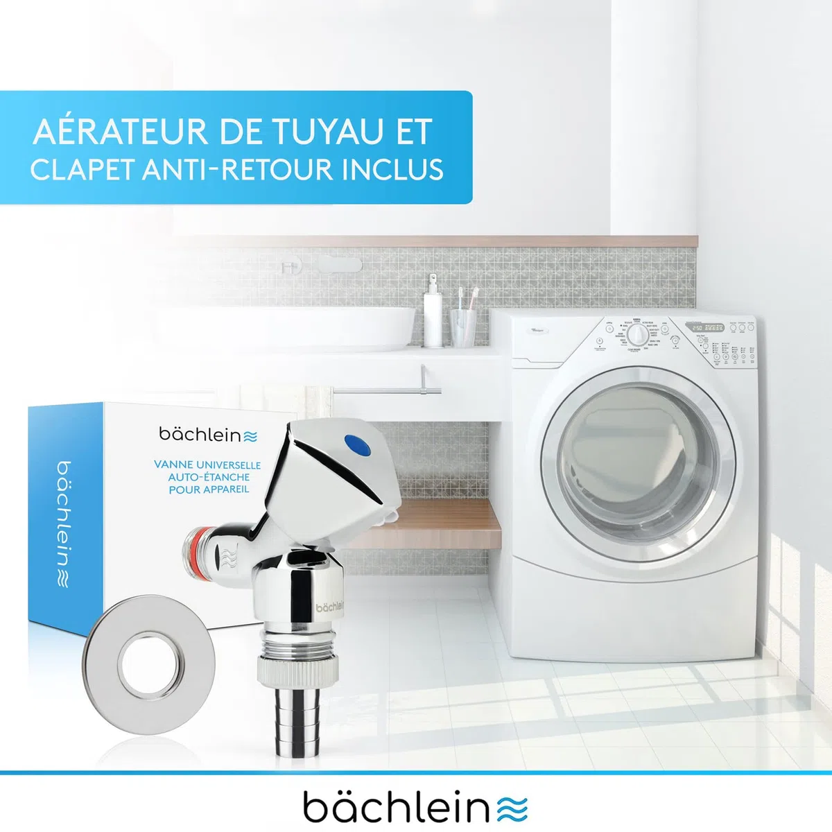 Bächlein Valve universelle auto-étanche pour machine avec clapet anti-retour, valve à siège incliné