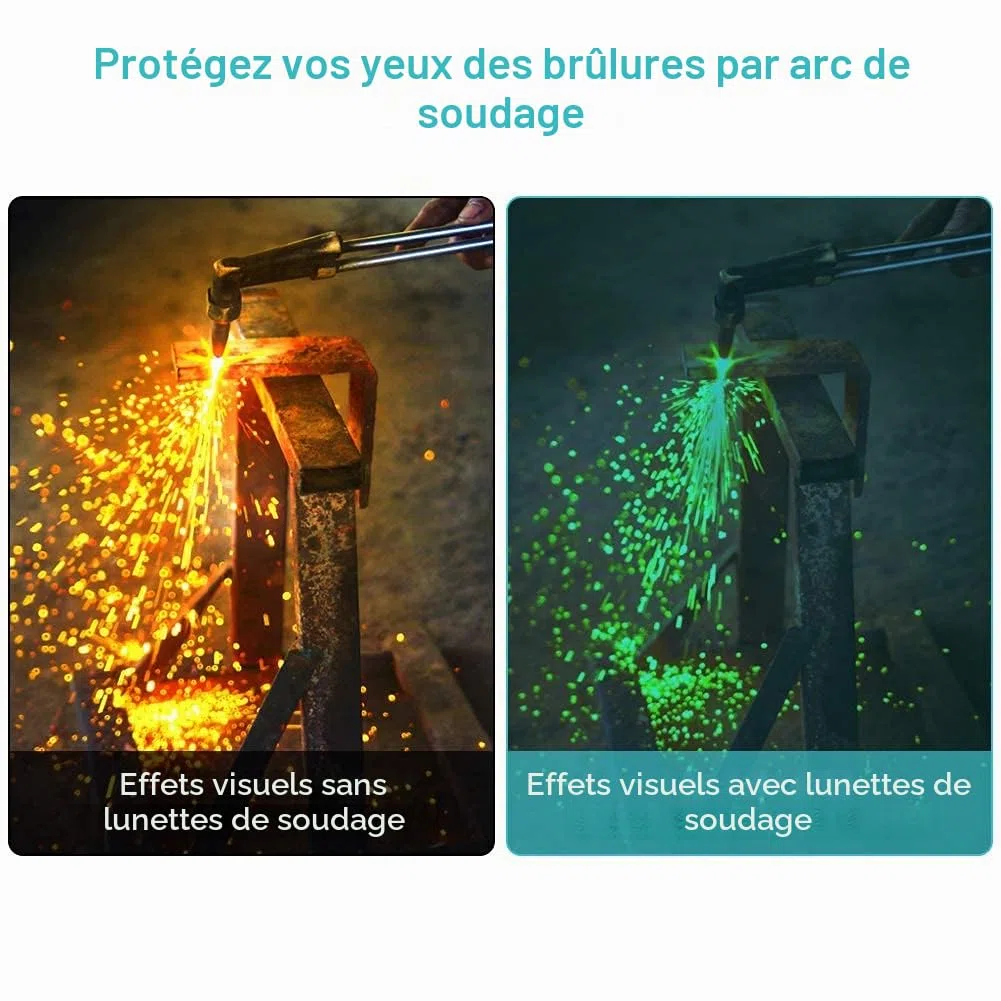 Lunettes de Soudure, Masque de Soudeur Automatique, Auto-assombrissantes Solaires Lentilles TIG MIG Lunettes Soudeur pour Protection des Yeux