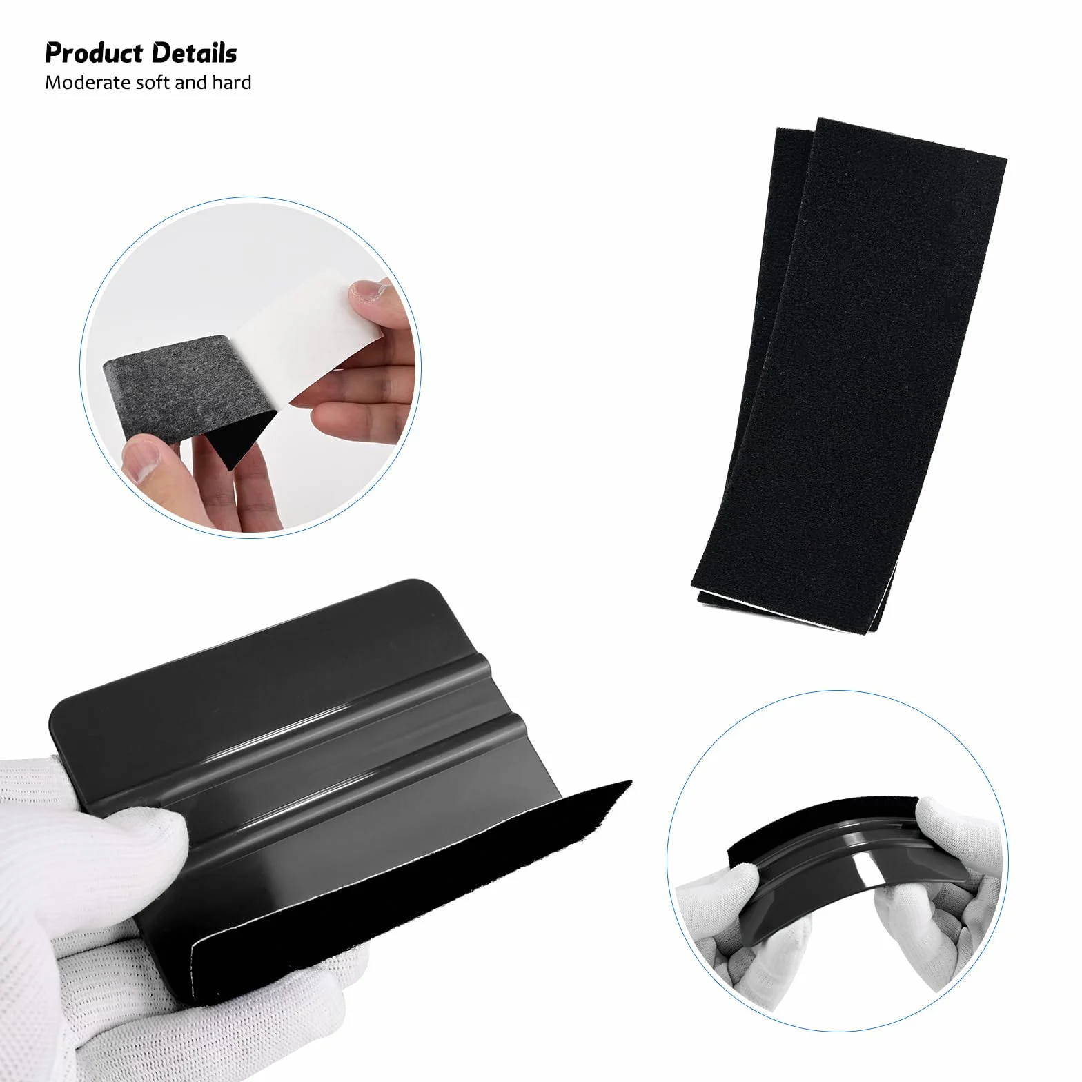 EHDIS Lot de 7 outils de papier peint, y compris brosse à tapisser, raclette en feutre, outil de coupe, kit de papier peint, pour contact adhésif, papier peint, film de fenêtre, vinyle
