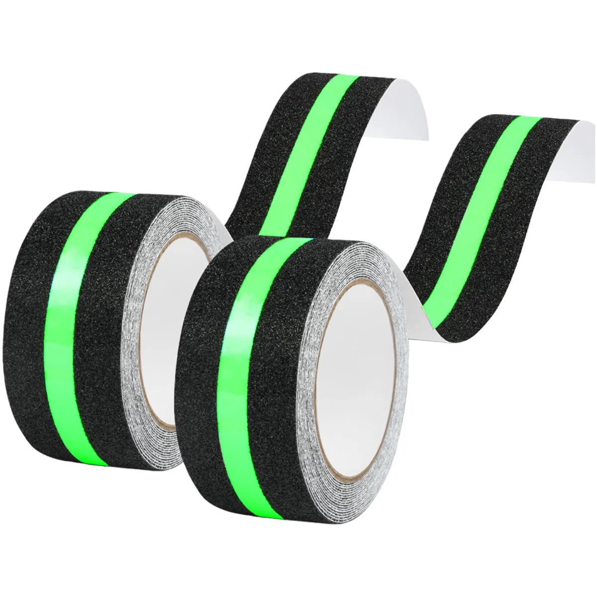 flintronic Bande Fluorescente, 2 Rouleaux 5cm*5m Bande Antidérapante Adhésive, Ruban Autocollant Fluorescent pour un Avertissement Réfléchissant de Nuit, Ruban Antiderapante pour Escaliers et Marches