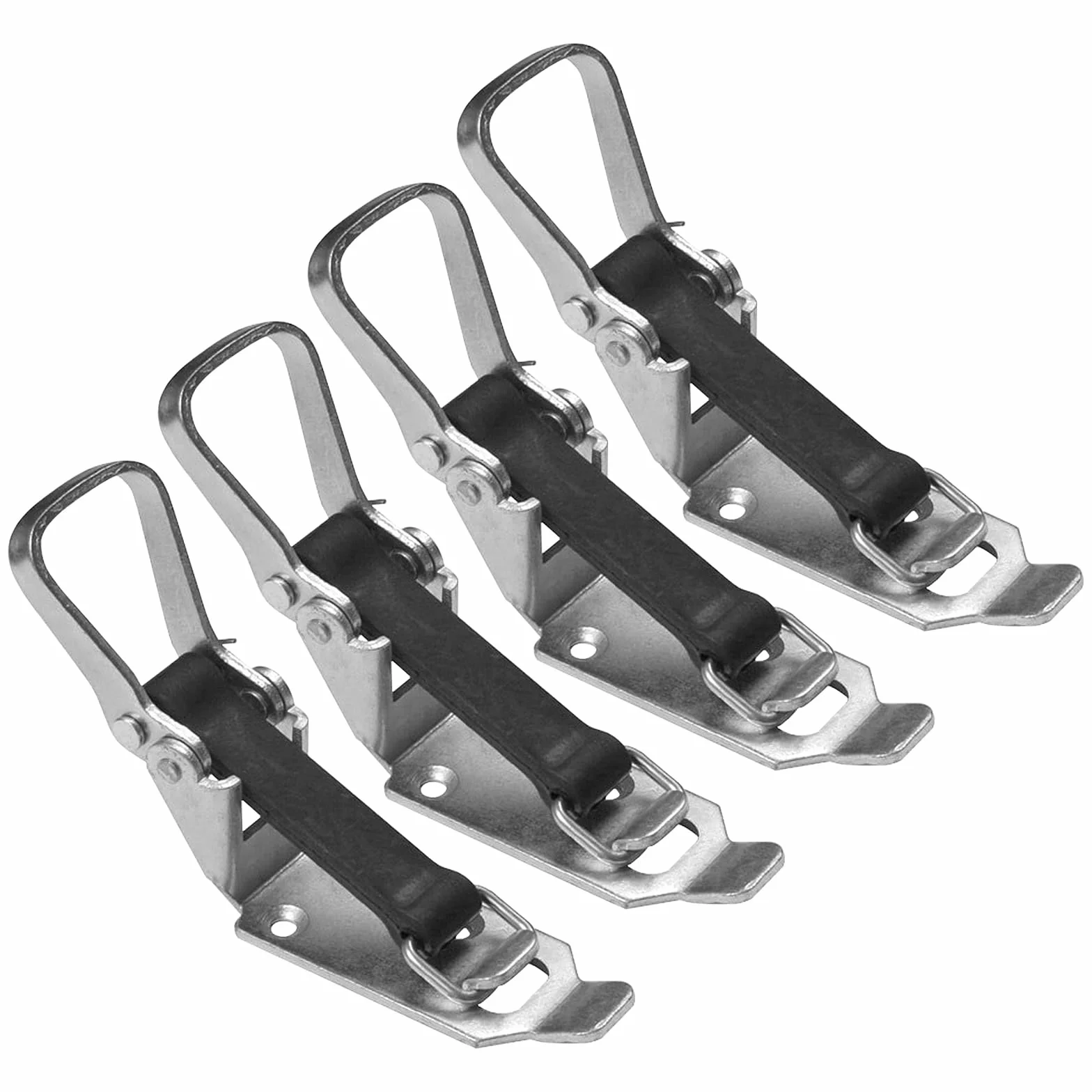 Lot de 4 supports de pelle, fermeture à serrage de 80 mm avec bande élastique, porte-balai, support de pelle pour barres de toit, porte-hache, roulement de fermeture pour remorque, camion, engin de