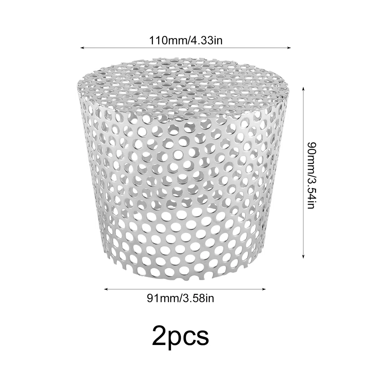 Vaskula 2 Pièces Crapaudine de Gouttière 90-110mm Grille Gouttière Anti Feuilles 304 en Acier Inoxydable Protege Gouttiere Contre Les Feuilles Argenté Grillage Gouttiere pour Éviter Les Blocages