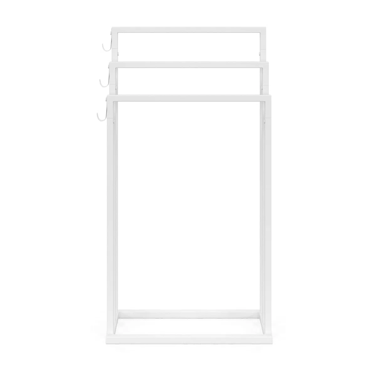 IDMarket - Porte-serviettes sur pied 3 niveaux DALLAS métal blanc design industriel