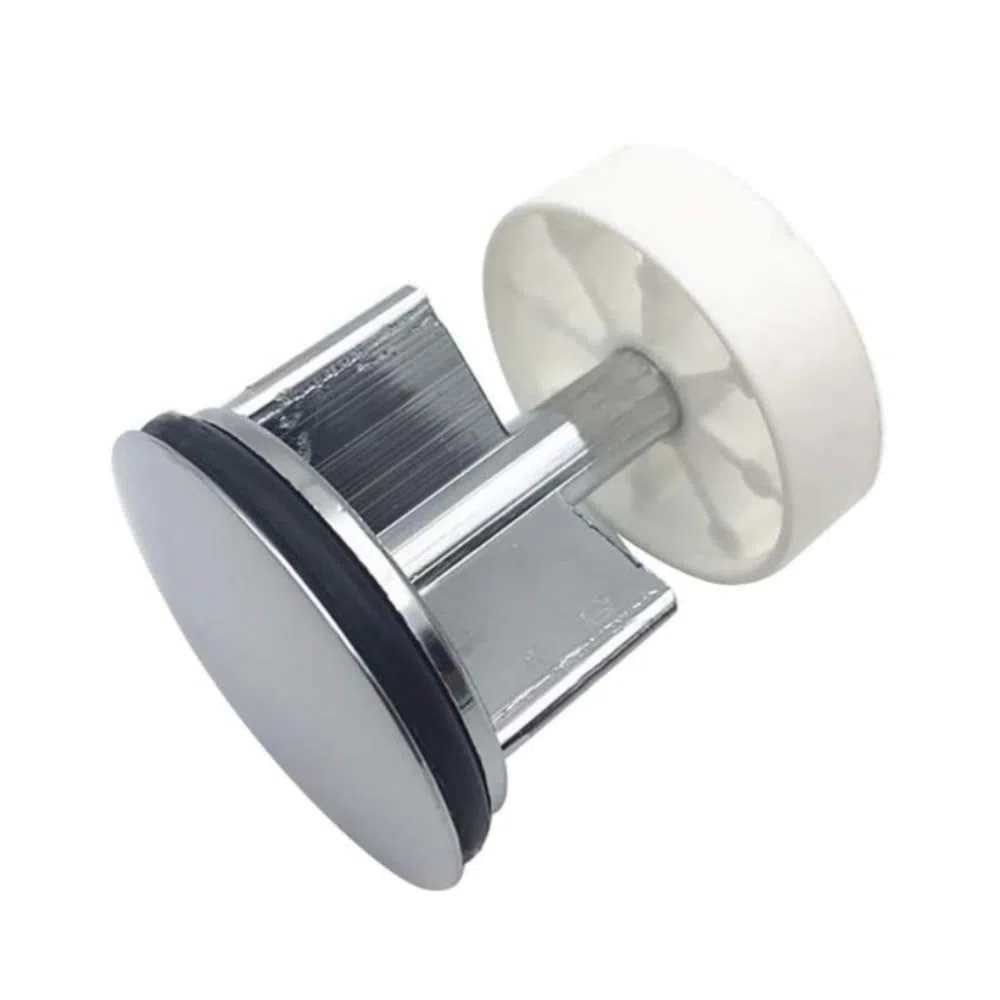 40510016 Schläfer | Bouchon escamotable universel pour lavabo de salle de bain, bidet, baignoire et drain de cuisine, bouchon escamotable diamètre 40mm, finition laiton chromé