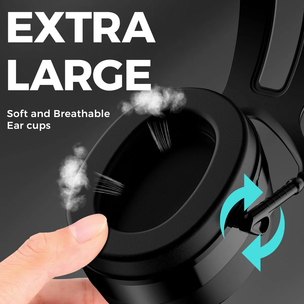 ProCase Casque Anti Bruit Adulte, avec Une Atténuation de SNR 37dB, Casque Anti Bruit Pliable Réglable, pour Milieu Bruyant ou Stressant, pour Adulte Adolescent