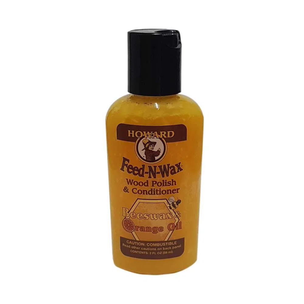 Howard Feed N Wax FW0002 Produit de polissage et d'après-shampoing pour bois, cire et huile pour meubles, taille d'essai 59 ml