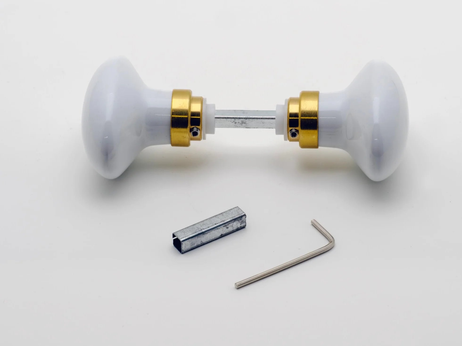 211612 Double Porcelaine Poignée de porte Blanc