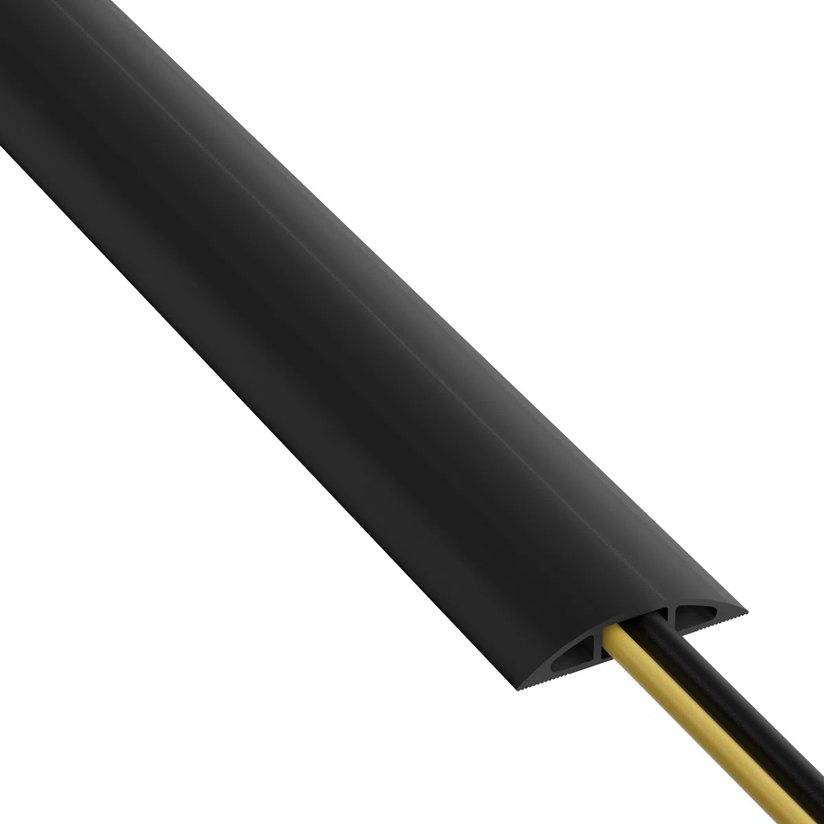 D-Line Passe Câble Sol D’usage Léger, CC-1, Cachez et Protégez les Câbles et Évitez les Risques, 60mm x 12mm, longeur 1,8m, Noir