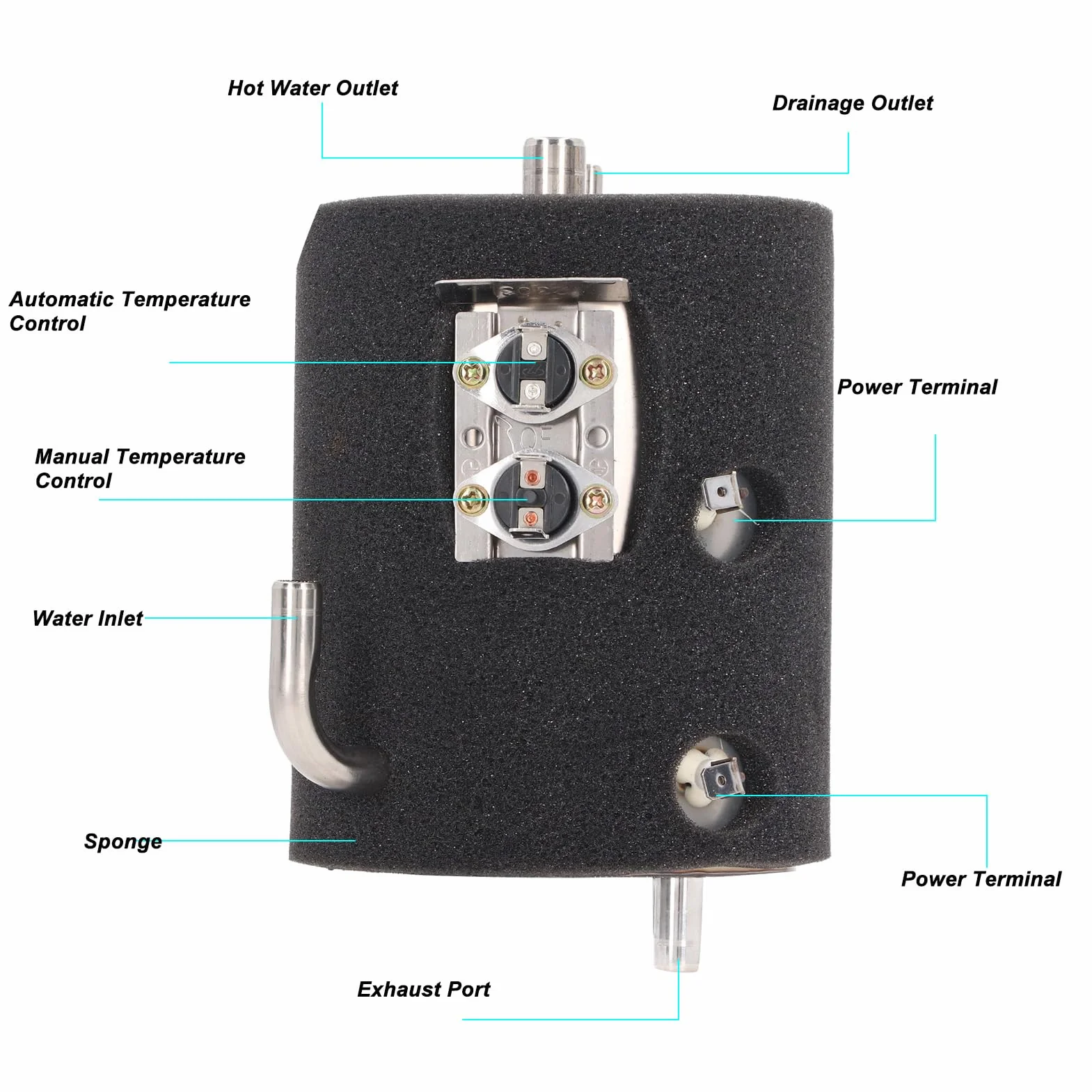 Réservoir Chauffant pour Distributeur D'eau en Acier Inoxydable de 1 L, Fournit de L'eau Chaude à Tout Moment, Taille Compacte et Poids Léger, Facile à Installer, adapté à