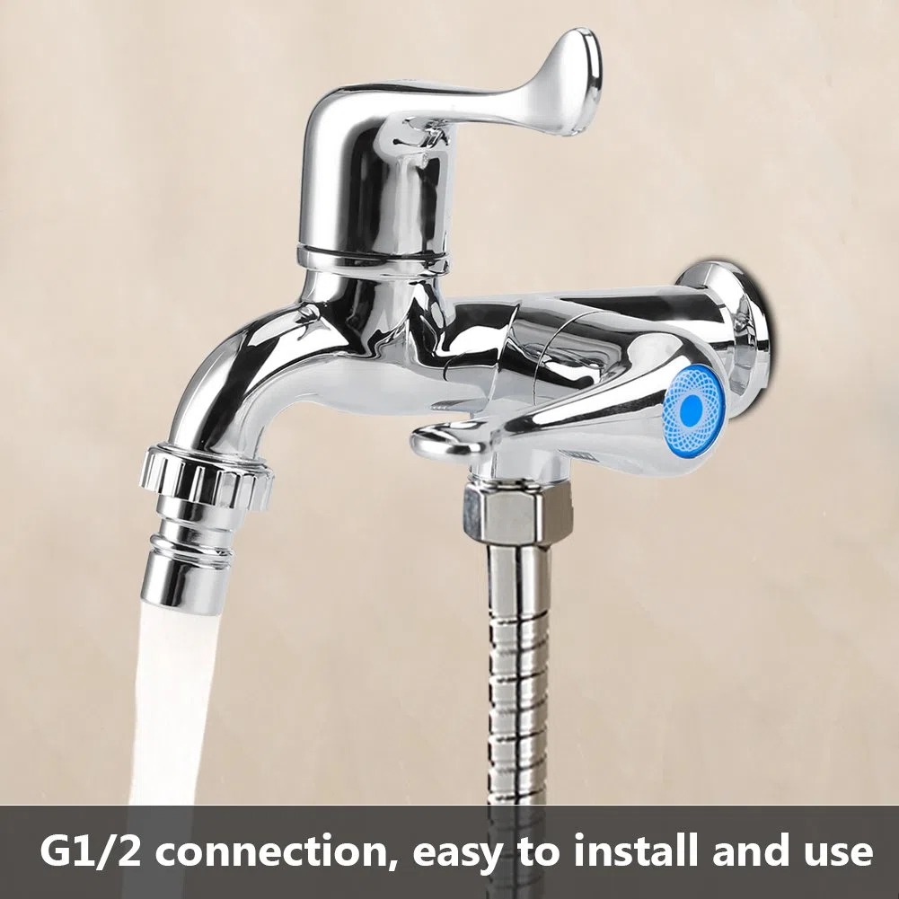 Robinet Mitigeur Robinet Mitigeur Robinet Mitigeur Double Douche pour Lave-linge Cuisine Évier Jardin(Poignée de queue G 1/2)