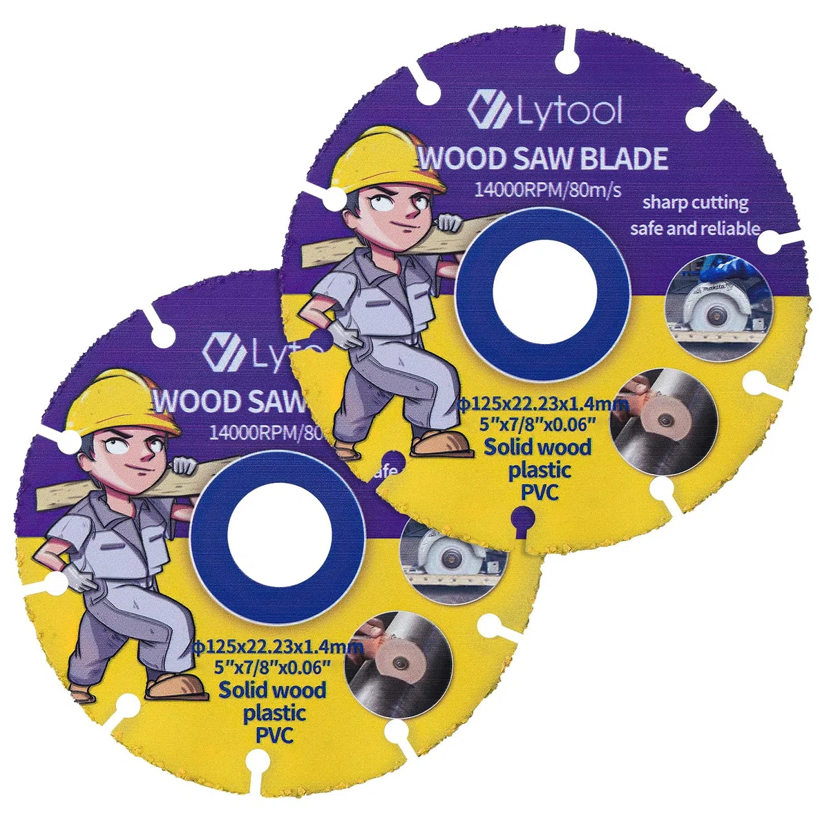Lytool Disque à Tronçonner pour Bois 125 mm Lame de Scie Circulaire, Ø115x22.23x1.2mm pour Couper Bois, Disque pour Meuleuse d'Angle, Pour Découpe de Planches en Pin