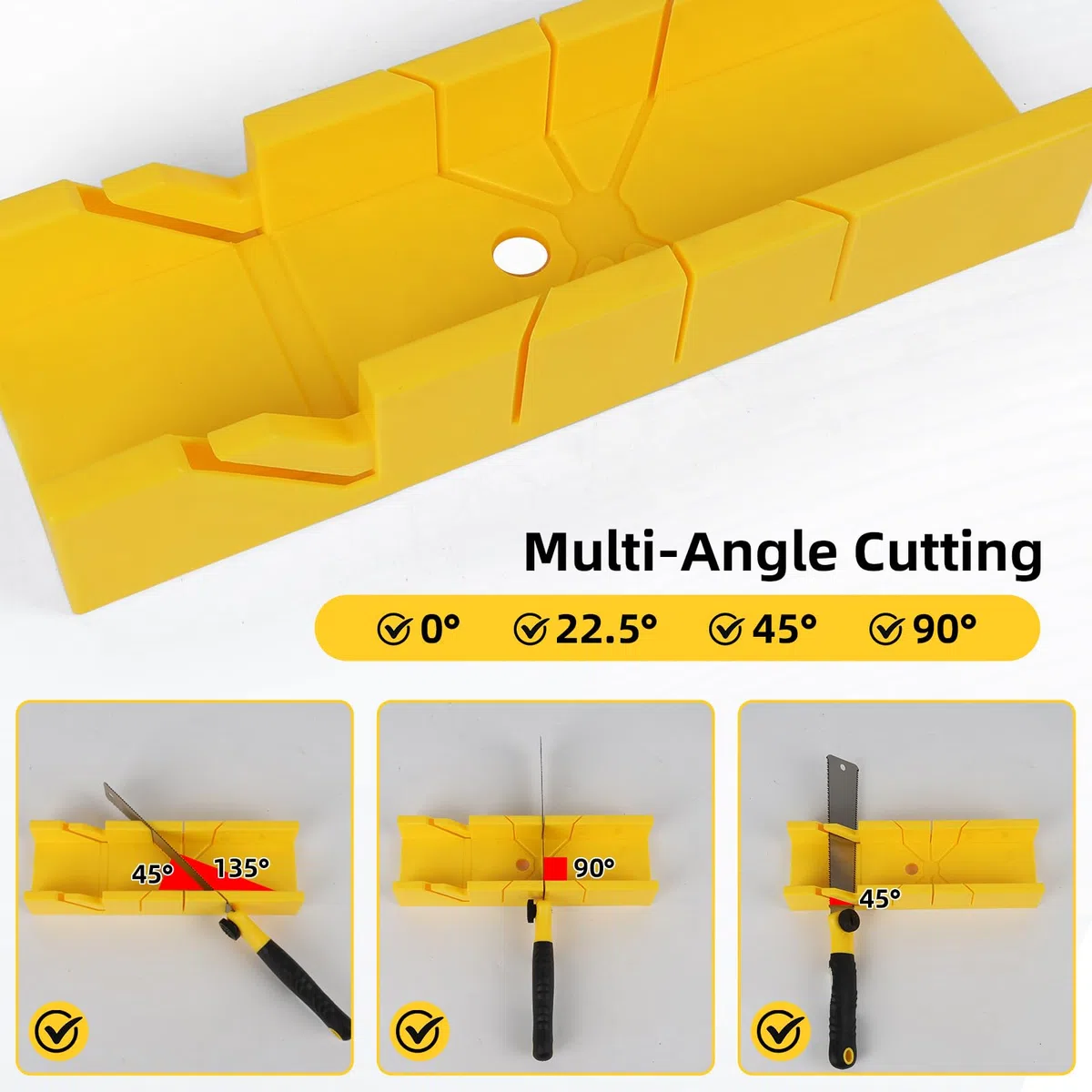 Coffret Scie à Onglet, Set 4 Pièces avec 3 Lames de Rechange, Poignée Ergonomique, Coupes Précises pour Bois, PVC, Plastique, Plâtre et Métaux Tendres – Bricolage, Modélisme & DIY