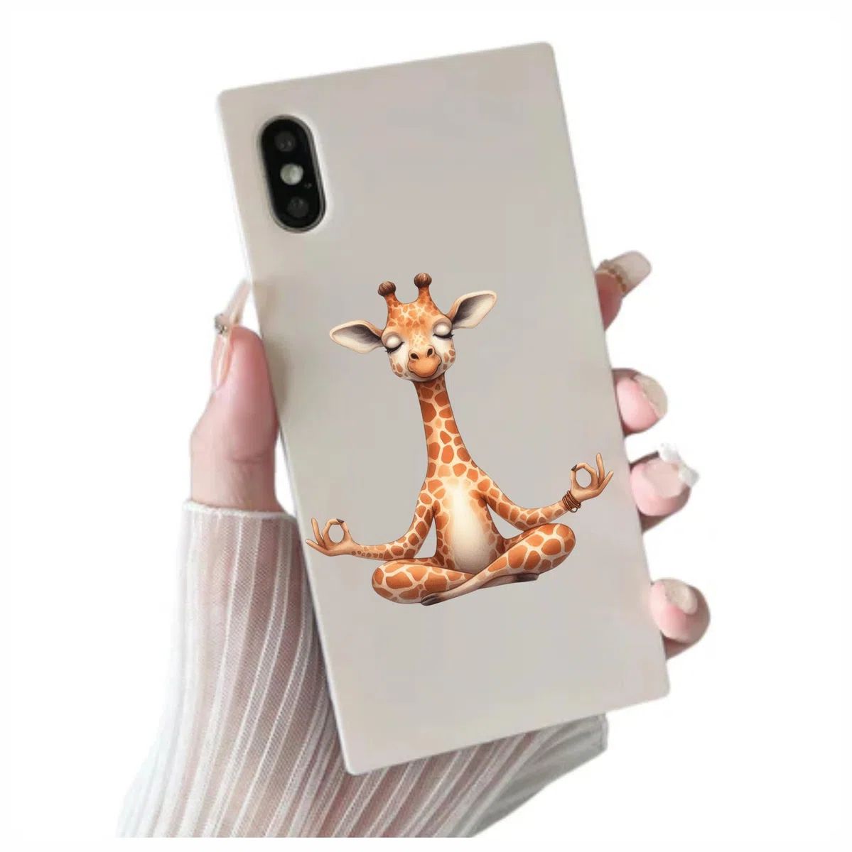 x4 Autocollants en vinyle girafe couvrent les marques, non transparents, imperméables, décalcomanies artistiques. 1@ 20cm de haut, idéal pour toilettes, sièges de toilette ou voiture. 3@ 7cm de haut