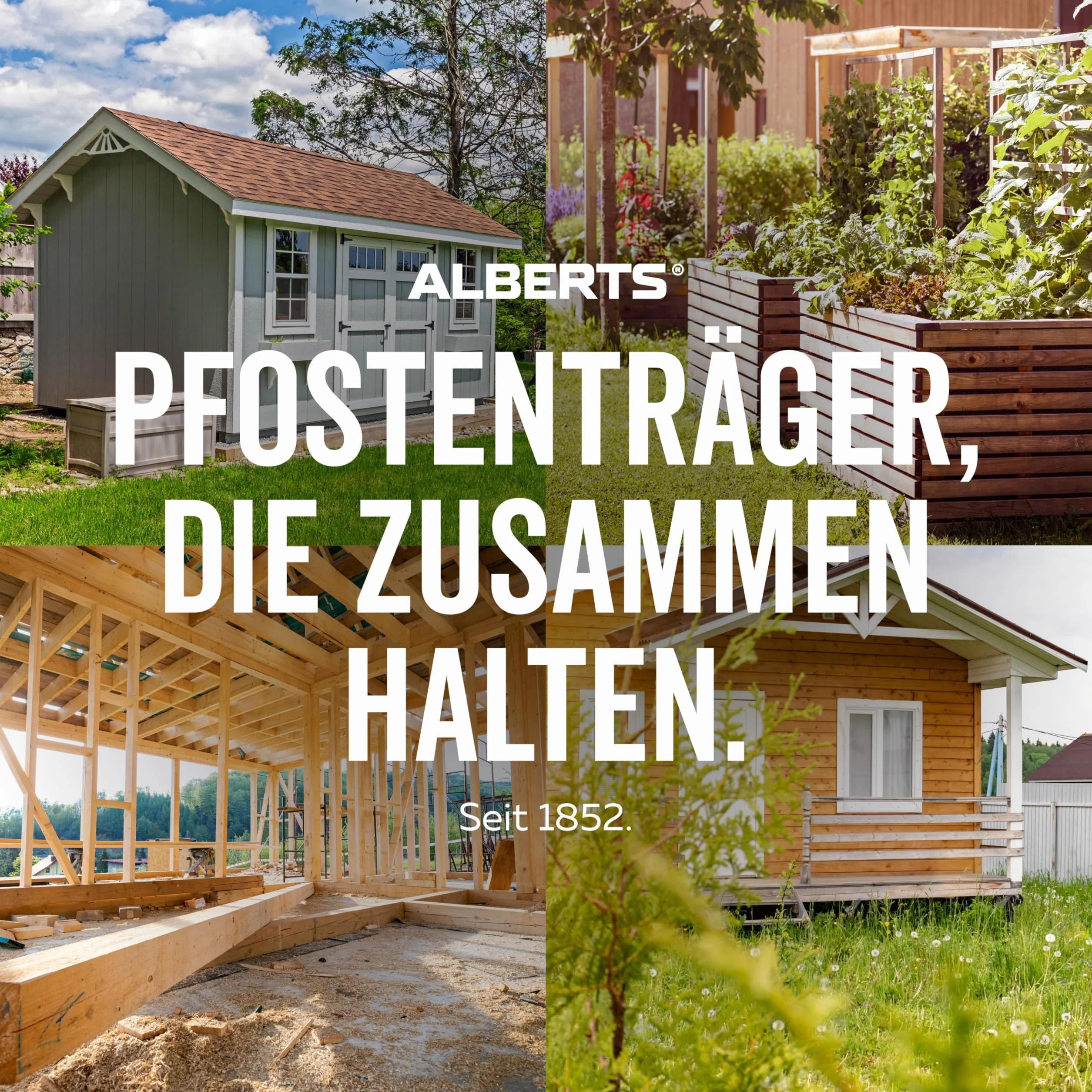 Alberts 214302 Ancre de poteau en U | avec ancrage béton en acier strié | galvanisée à chaud | largeur 141 mm | longueur de l'ancrage béton 200 mm