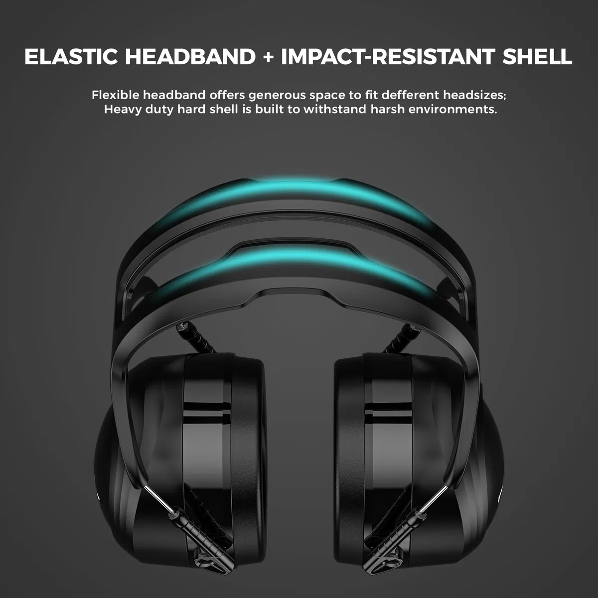 ProCase Casque Anti Bruit Adulte, avec Une Atténuation de SNR 37dB, Casque Anti Bruit Pliable Réglable, pour Milieu Bruyant ou Stressant, pour Adulte Adolescent