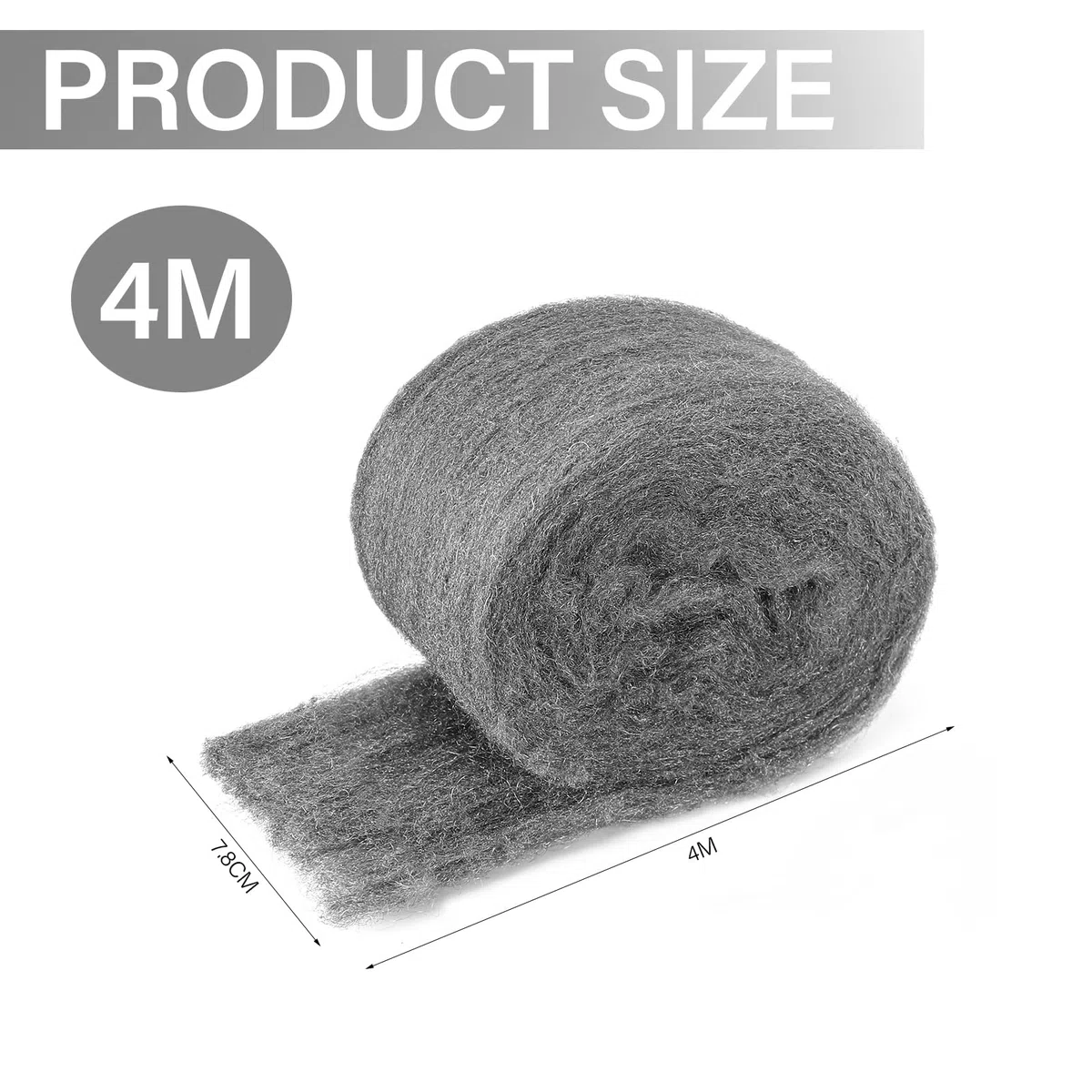 Pavlleen 4 Rouleaux de Laine d'Acier 000 Fine (16 m) - Défense Très Efficace Contre les Souris pour Trous, Fissures dans la Maison, Garage et Jardin.Laine d'Acier Stable pour Scellement.