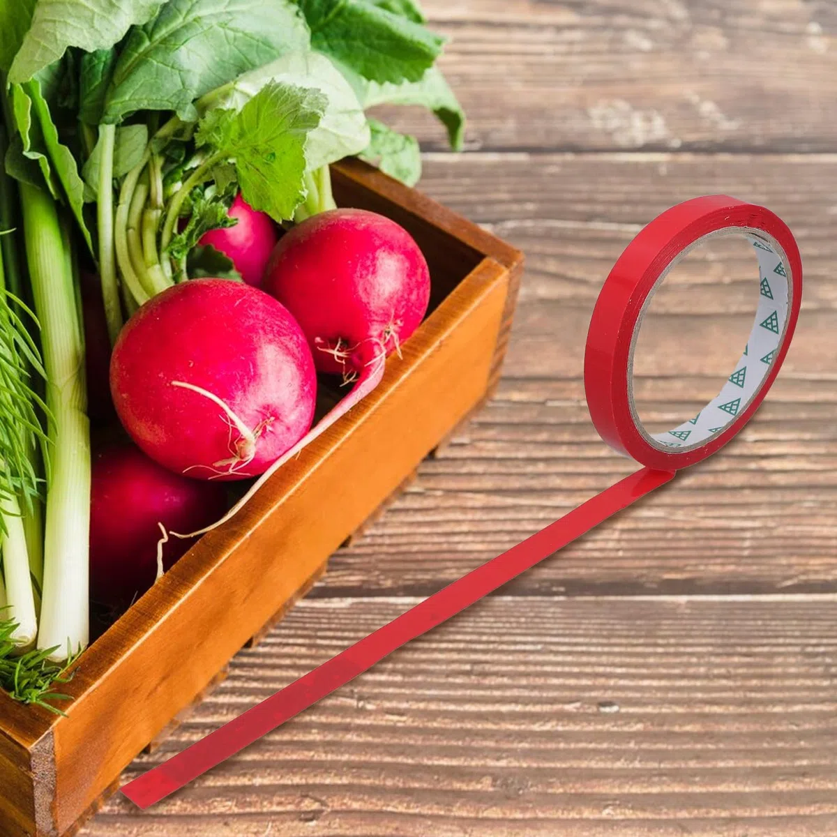 SUPVOX Ruban Adhésif Alimentaire Coloré 10 Rouleaux 12 MM X 45 M Polypropylène Rouge pour Emballage Légumes Scellage Paquet Usage Supermarché et Conditionnement Frais