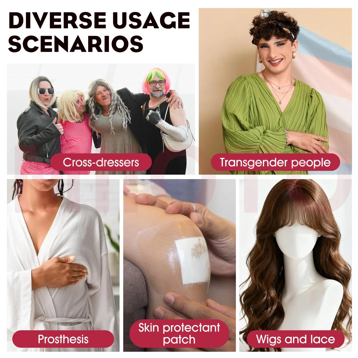 Prosthetic Adhesive, Colle pour Peau pour les Prothèses Mammaires en Silicone, Implants et les Effets Spéciaux, Résistant à l'Eau et Facile à Retirer, 100 ML